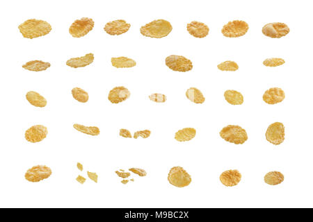 Corn Flakes auf weißem Hintergrund Stockfoto