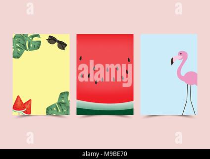 Sommer Hintergrund Layout für Banner, Flyer, Plakat, Broschüre, Gutschein. Vector Illustration. Stock Vektor