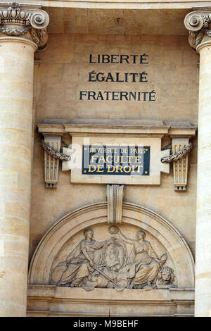 Paris Universität - Fakultät für Rechtswissenschaften in der Nähe des Pantheon. Paris. Frankreich Stockfoto