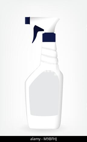 Design Produkt Flasche mit Pulverisierer Vorlage für Inserate oder Zeitschrift Hintergrund. 3D realistische Vector Illustration Stock Vektor