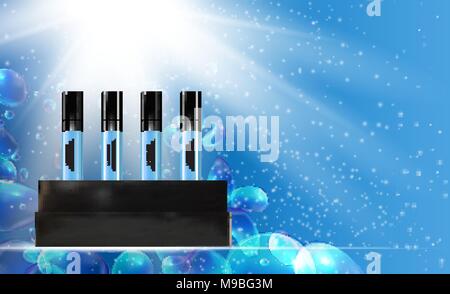 Revitalisierendes Serum Flasche Vorlage für Inserate oder Zeitschrift Hintergrund. Realistische 3D-Vektor Iillustration Stock Vektor