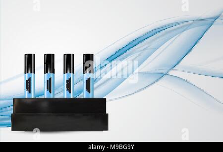 Revitalisierendes Serum Flasche Vorlage für Inserate oder Zeitschrift Hintergrund. Realistische 3D-Vektor Iillustration Stock Vektor
