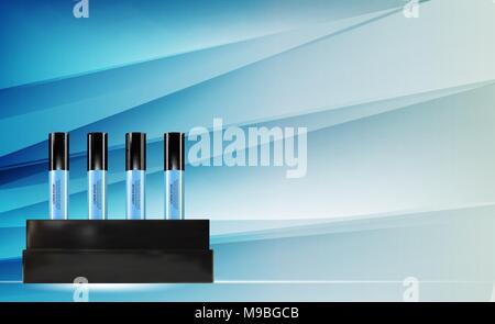 Revitalisierendes Serum Flasche Vorlage für Inserate oder Zeitschrift Hintergrund. Realistische 3D-Vektor Iillustration Stock Vektor