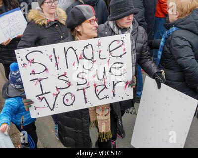 Chicago, Illinois, USA. 24. März 2018. Tausende von Gun reform Unterstützer konvergieren auf Union Park in diesem mittleren Westen der Stadt heute. Stockfoto