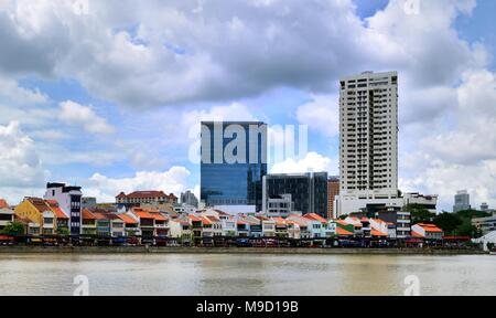 Die traditionelle und moderne Gebäude von Singapur Stockfoto