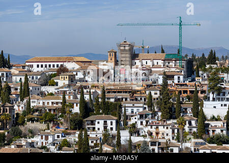 Detail von Granada, Blick von La Alhambra Stockfoto