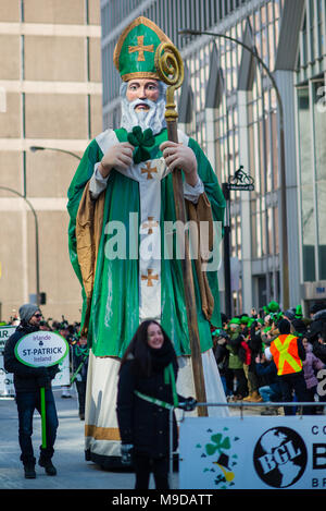 Saint Patrick's Day in Montreal Downtown Saint Catherine Street Stockfoto