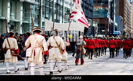 Saint Patrick's Day in Montreal Downtown Saint Catherine Street Stockfoto