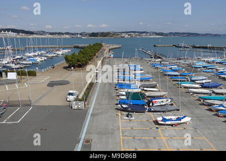 Blick auf den Hafen Tokio Enoshima segeln olympischen Austragungsort 2020 Stockfoto