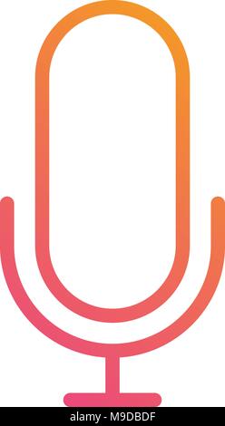 Die isolierte gradient Vector bunte Mikrofon mit Ständer Symbol Leitung Stock Vektor