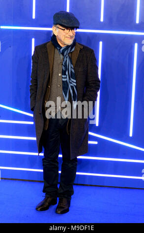 Steven Spielberg bei der Europäischen Premiere von Spieler Eins, Vue Cinema am Leicester Square London Stockfoto