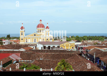 Unsere Liebe Frau Mariä Himmelfahrt Kathedrale in Granada, Nicaragua Stockfoto