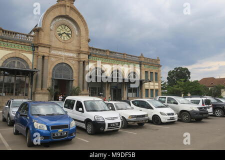 Interessante berühmten Bahnhof in der Hauptstadt Antananarivo, Madagaskar Stockfoto