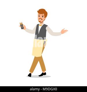 Satz von Vector Flat Style Charakter friseur Kerl in verschiedenen statischen Posen. Stock Vektor