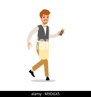 Satz von Vector Flat Style Charakter friseur Kerl in verschiedenen statischen Posen. Stock Vektor