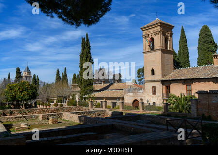 Convento de San Francisco (jetzt ein Parador Nacional) in La Alhambra, Granada, Andalusien, Spanien Stockfoto