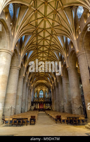 Die Naive von Tewkesbury Abbey Church Stockfoto