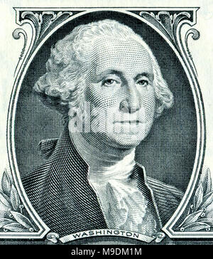 George Washington Portrait von einem Dollar Banknote. Uns, Papier, Währung Stockfoto