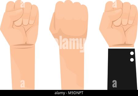 Nahaufnahme einer Hand gestikulierend. Business Hand Faust Vector Illustration. Verwenden Sie für Werbung und Präsentation. Stock Vektor