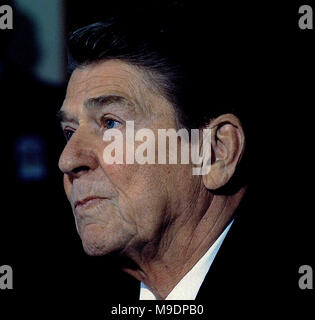 Washington, DC., USA, März 1985 US-Präsident Ronald Reagan portriat Credit: Mark Reinstein/MediaPunch Stockfoto
