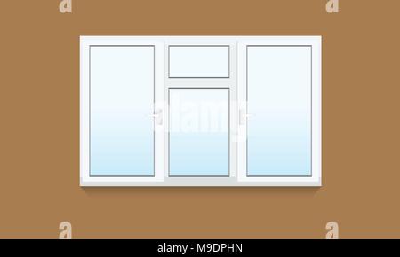 Traditionelle weiße geschlossene Fenster. Realistische Fenster Element der Architektur und Innenarchitektur. Stock Vektor