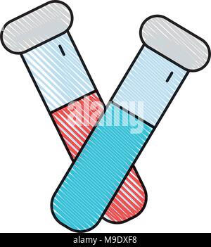 Doodle medizinische Analyse Rohre Labor Test Stock Vektor