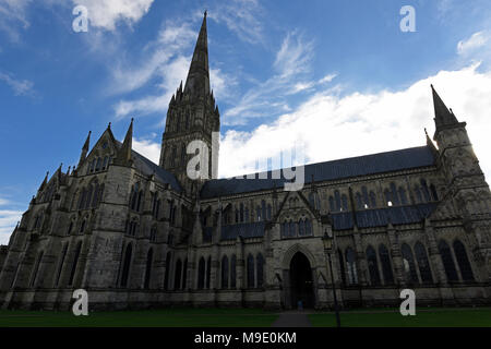 Die Kathedrale von Salisbury in herbstlichen Nachmittag Licht Stockfoto