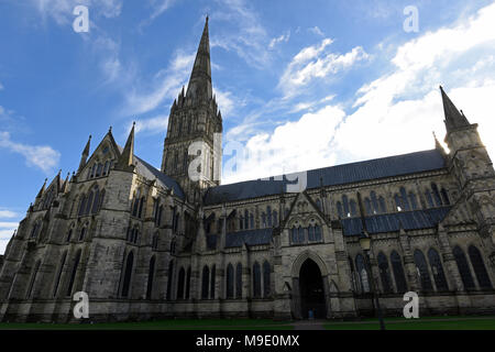 Die Kathedrale von Salisbury in herbstlichen Nachmittag Licht Stockfoto