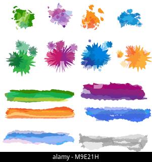 Vektor einrichten von Aquarell Pinsel Stock Vektor