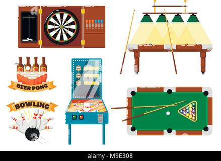 Aktive Freizeit und Sport Spiel einstellen Stock Vektor