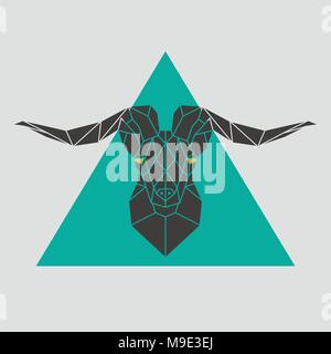 Polygonale Head Mountain Schafe. Vector Illustration. Stock Vektor