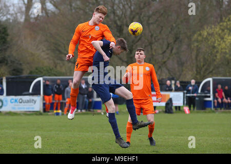 Sporting 77 vs Bocking Soziale behält, Braintree & North Essex Sonntag Liga Cup Finale Fußball an Rosemary Lane am 25. März 2018 Stockfoto