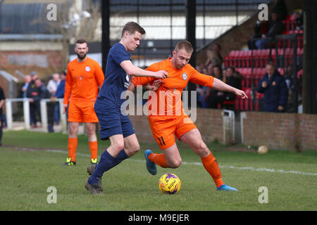 Sporting 77 vs Bocking Soziale behält, Braintree & North Essex Sonntag Liga Cup Finale Fußball an Rosemary Lane am 25. März 2018 Stockfoto