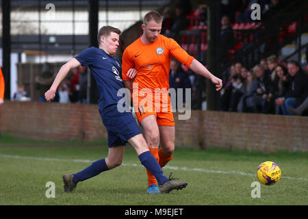 Sporting 77 vs Bocking Soziale behält, Braintree & North Essex Sonntag Liga Cup Finale Fußball an Rosemary Lane am 25. März 2018 Stockfoto