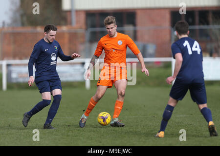 Sporting 77 vs Bocking Soziale behält, Braintree & North Essex Sonntag Liga Cup Finale Fußball an Rosemary Lane am 25. März 2018 Stockfoto