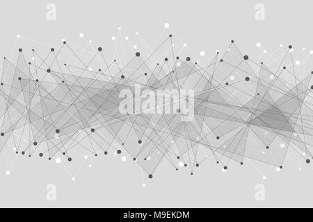 Abstrakte geometrische Hintergrund. Verbunden Dreiecke auf grauem Hintergrund. Plexus web. Große Daten. Moderne polygonalen Design. Vector Illustration. EPS 10. Stock Vektor