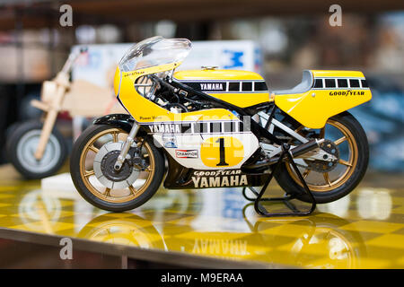 2018/03/23 Tokio, Die 45. Tokyo Motorcycle Show in Tokyo Big Sight geöffnet von März 23th-25th. Yamaha Racing Modell von Tamiya (Fotos von Michael Steinebach/LBA) Quelle: Lba Co.Ltd./Alamy leben Nachrichten Stockfoto