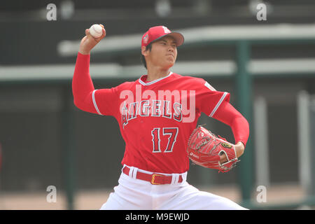 In Tempe, Arizona, USA. 24 Mär, 2018. Shohei Ohtani (Engel) MLB: Shohei Ohtani der Los Angeles Angels während des Spring Training Praxis Spiel in Tempe, Arizona, United States. Credit: YUTAKA/LBA SPORT/Alamy leben Nachrichten Stockfoto