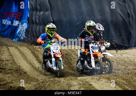 Krakau, Polen. 24. März, 2018. Diverse Nacht der Sprünge - Weltmeisterschaft im Freestyle Motocross (FMX). Credit: Filip Radwanski/Alamy Live News Credit: Filip Radwanski/Alamy leben Nachrichten Stockfoto