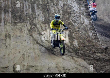 Krakau, Polen. 24. März, 2018. Diverse Nacht der Sprünge - Weltmeisterschaft im Freestyle Motocross (FMX). Credit: Filip Radwanski/Alamy Live News Credit: Filip Radwanski/Alamy leben Nachrichten Stockfoto