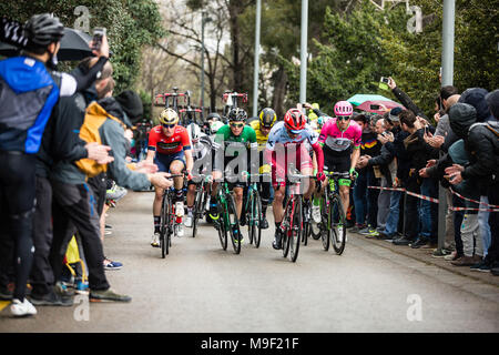 98Th Volta Ciclista a Catalunya 2018/Stufe 7 Barcelona - Barcelona 157 km während der Tour von Catalunya, 25. März 2018 in Barcelona, Spanien. Stockfoto