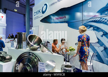 Schukowski, Russland - Juli 24. 2017. Stupino Metallurgical Company auf der Internationalen Luft- und Raumfahrtmesse MAKS 2017 Stockfoto