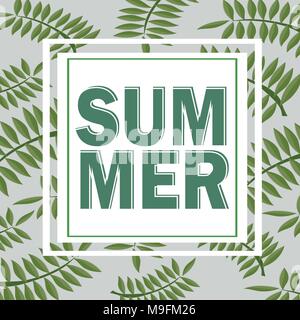 Grüner Sommer tropischen Hintergrund mit exotischen Palmen und Pflanzen. Blumen Stock Vektor