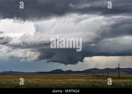 Wandwolke unter einem supercell-Gewitter im Nordosten von New Mexico Stockfoto