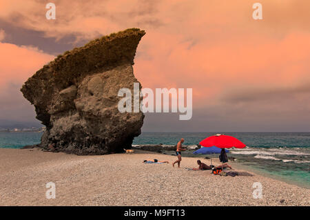 Cabo de Gata - Nijar Natural Park. Strand Los Muertos. Almeria Provinz. Region Andalusien. Spanien. Europa Stockfoto