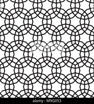 Nahtlose geometrische Ornamente mit abgerundeten Ecken Stock Vektor