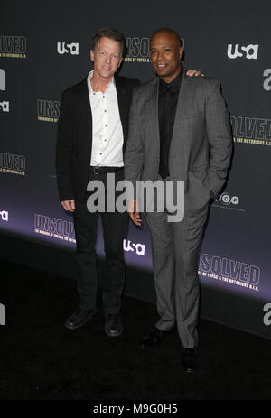 Premiere der USA Network" Ungelöst: Die Ermordung von Tupac und dem berühmt-berüchtigten B.I.G.' Mit: Greg Kading, Daryn Dupree Wo: Hollywood, California, United States Wenn: 22 Feb 2018 Credit: FayesVision/WENN.com Stockfoto