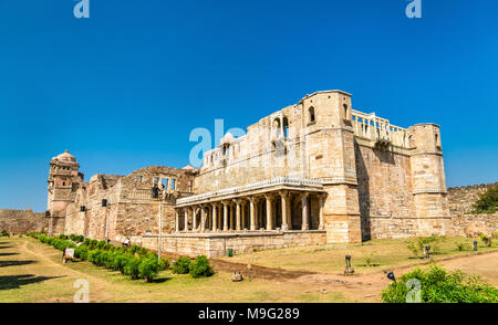 Rana Kumbha Palace, das älteste Denkmal in Chittorgarh Fort - Rajastan, Indien Stockfoto