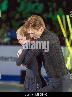 Evgenia TARASOVA / Wladimir MOROSOW (RUS), Gala des Messegeländes während der ISU-Welt Eiskunstlauf Meisterschaften an Mediolanum Forum in Mailand, Italien, 25. März 2018. Credit: Enrico Calderoni/LBA SPORT/Alamy leben Nachrichten Stockfoto