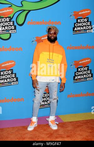 Odell Beckham Jr in der Ankunftshalle für Nickelodeon Kids' Choice Awards 2018 - Teil 2, das Forum, Inglewood, CA 24. März 2018. Foto von: Priscilla Grant/Everett Collection Stockfoto